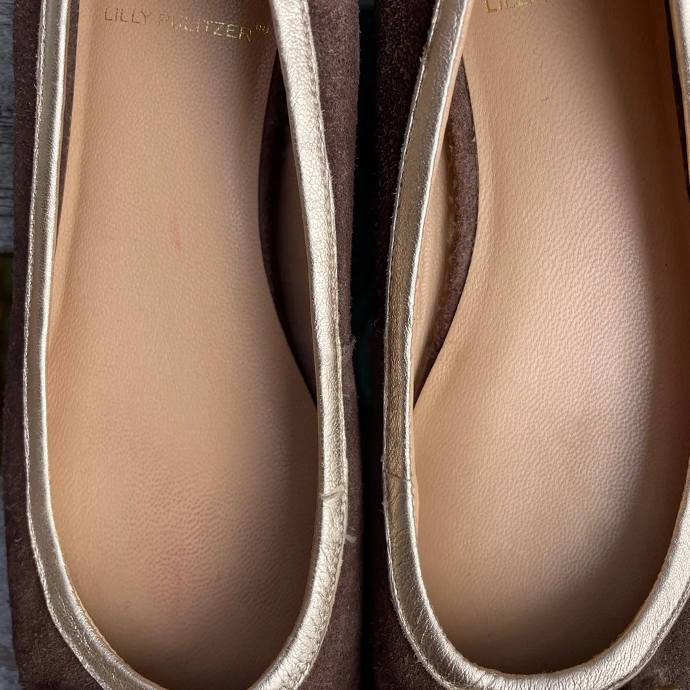 Lilly Pulitzer Suede Leopard Medallion Flats - Picture 3 of 7